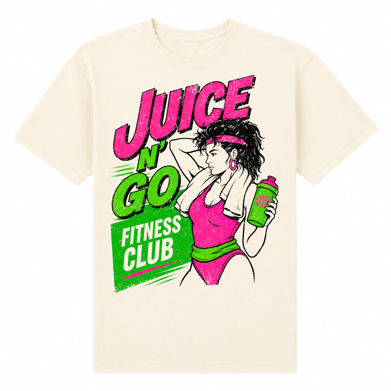 Retro Fitness T-shirt | Cream